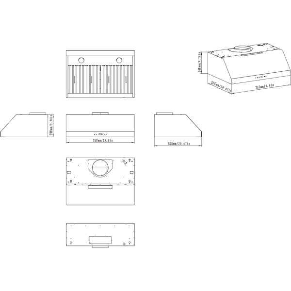Winflo 30" 466 CFM Convertible Under Range Hood in Stainless